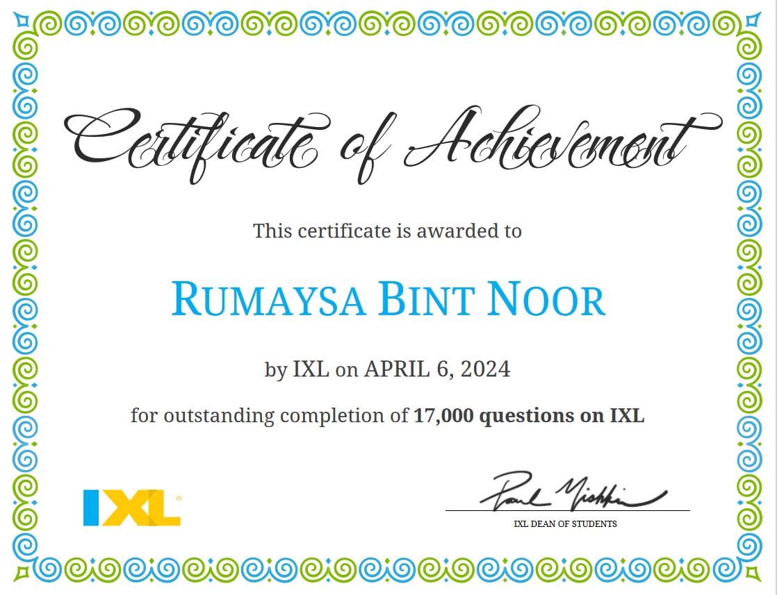 Achievement Document